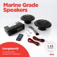 thumbnail image 3 of Pyle PLMRKT46BK 5.25 Inch Bluetooth Marine Receiver Stereo & Speaker Kit, Black, 3 of 7