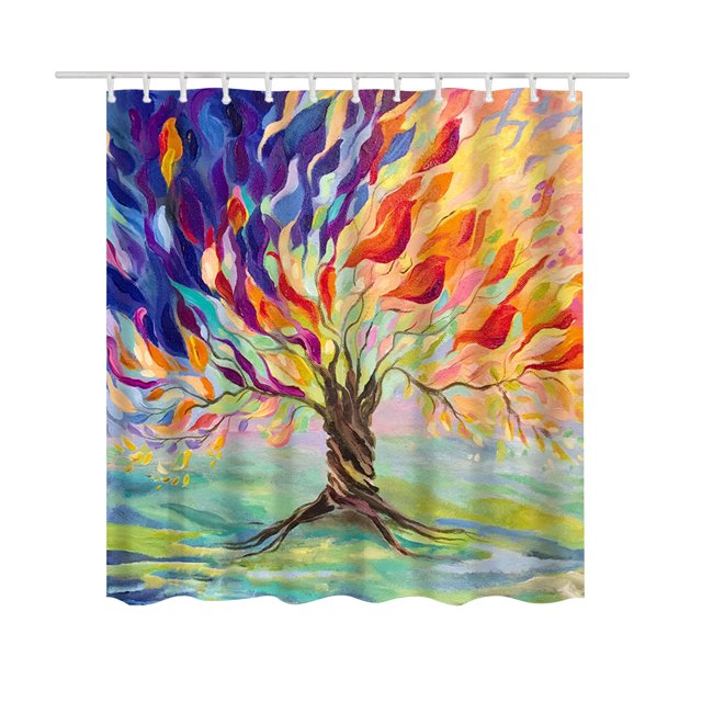 Agiferg Printed Shower Curtain Polyester Waterproof And Mildew-proof Bathroom Waterproof And Mildew-proof Partition Curtain 150X180CM