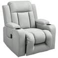 thumbnail image 1 of HOMCOM 8-Point Vibration Massage Recliner Chair for Living Room, Light Grey, 1 of 10