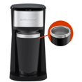 thumbnail image 2 of Elite Gourmet EHC114 Personal Single-Serve Compact Coffee Maker Brewer Includes 14Oz. Thermal Travel Mug with Stainless Steel Interior, Compatible with Coffee Grounds, Reusable Filter, Black, 2 of 4