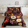 thumbnail image 3 of Tropical Floral Bed in a Bag 7 Pieces Cardinal Bird Bedding Set, Colorful Flower Queen Size Comforter Set Botanical and Animal Theme Bedding Comforter Sets, Spring Garden Bed Set for Kids Bedroom, 3 of 6