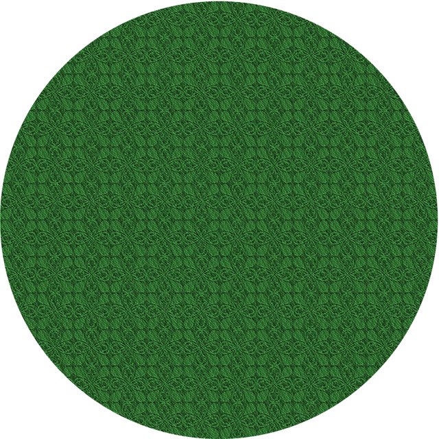 Ahgly Tapis Rond Lavable en Machine Intérieur Transitionnel Vert Émeraude Profond, 7 Pieds Rond
