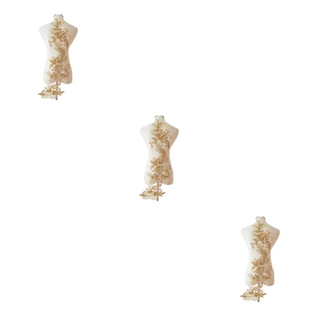 relayinert Belle Robe en Dentelle Florale Applique Patch pour Robes de Mariage Uniques Robe de Mariage Unique Dentelle Applique Or 3Set