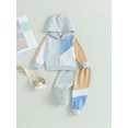 thumbnail image 2 of SUNSIOM Infant Baby Autumn 2Pcs Outfit Contrast Color Long Sleeve Hoodies Sweatshirt Tops Long Pants Set Fall Clothes, 2 of 8