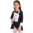 thumbnail image 2 of RUNQHUI Robe de Danse Ballet pour Filles Manches Longues Latin Samba Justaucorps Paillettes Patinage à Roulettes Noir 10, 2 of 7