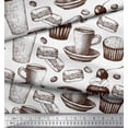 thumbnail image 3 of Soimoi polyester Crepe Fabric Burger,Cupcake & Cups Print Sewing Fabric Yard 42 Inch Wide, 3 of 3