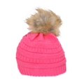 thumbnail image 2 of Gravity Threads Cable Knit Faux Fur Pom Pom Beanie Hat, New Cady Pik, 2 of 2