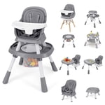 OLAKIDS 9 in 1 High Chair, Convertible Baby Highchair for Babies and Toddlers, Table and Chair Set Building Block Infant Dining Booster Seat, Kids Stool with Activity Children Play Kitchen
