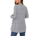 thumbnail image 2 of Innerwin Cardigan Sweater Long Sleeve Ladies Outwear Holiday Solid Color Soft Cardigans Gray XL, 2 of 3