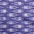 thumbnail image 1 of oneOone Rayon Indigo Blue Fabric Asian Block Fish Craft Projects Decor Fabric Printed By The Yard 56 Inch Wide, 1 of 4