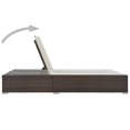 thumbnail image 2 of vidaXL Double Sun Lounger Poly Rattan Brown, 2 of 4