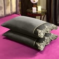 thumbnail image 2 of Sentmoon Pillow Covers Throw Pillows Covers Solid Color Luxurius Pillowcase Set 2-Piece Lace Cutis-Friendly Skidproof Pillowcases European Embroidered Pillow Covers, 2 of 7