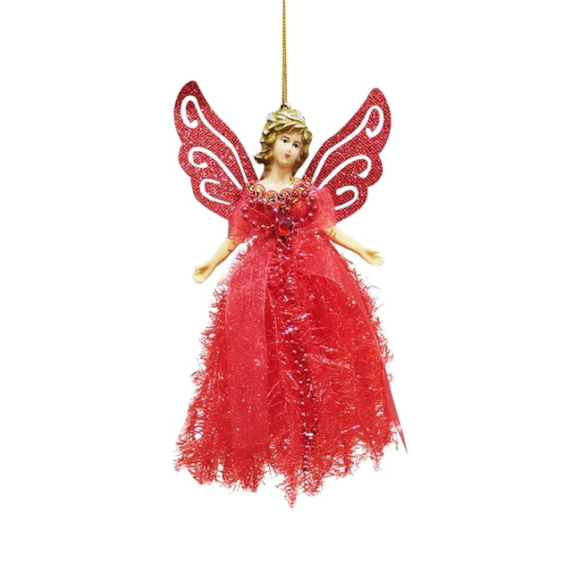 Christmas Tree Topper Angel, Made of High-quality Plastic, with Hanging Rope, for Christmas Decorations, Can be Used as Tabletop or Tree Ornament