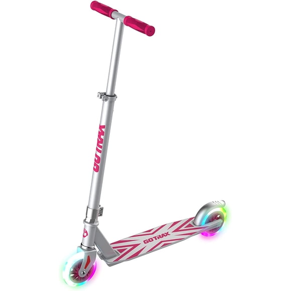 GOTRAX KX5 Trottinette, 3 Hauteurs Réglables et Roues en PU de 5 Pouces avec Lumières Clignotantes pour Enfants, Trottinette Légère (Seulement 5,15 Lb) en Alliage d'Aluminium pour 4 à 9 Ans (Rouge)