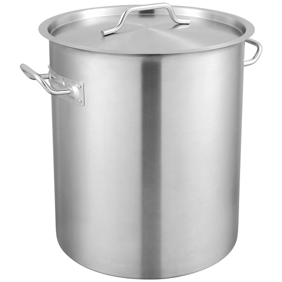 KFFKFF Stockpot in Stainless Steel, Cooking Pot of 42 Quart Capacity, Sauce Pot Accompanied by Basket, Lid, and Handle, Sturdy Commercial Grade Pot, Sanding Finish, Ideal for Catering Large Gatherings