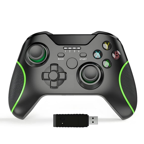 SUTENGDA Manette Sans Fil pour Xbox One 2,4G Connexion Sans Fil Manette Pc 0 Dead Zone Joystick de Jeu à Double Vibration avec Récepteur pour /One Elite/Xbox One/One S/One X/Pc Fenêtre