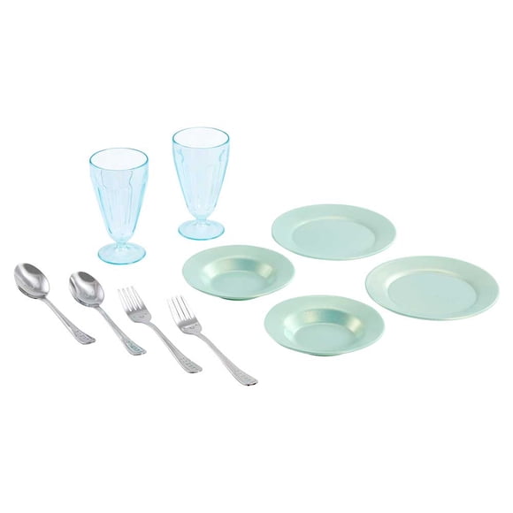 Little Tikes Sweet Spaces Dishware Set, Sea Foam, Play Kitchen Cookware, Boys and Girls Ages 3+ Years