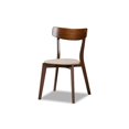 thumbnail image 2 of Baxton Studio Reba Mid-Century Modern Light Beige Fabric Upholstered and Walnut Brown Finished Wood 5-Piece Dining Set with Faux Marble Dining Table, 2 of 5