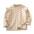 thumbnail image 1 of vdgthytj Toddler Baby Girls Long Sleeve Tops Shirts Cute Printed Ruffle Crewneck Basic Blouse Kids Fall Undershirts, 1 of 3