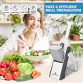 thumbnail image 2 of ONCE FOR ALL Mandoline Food Slicer, Stainless Steel Adjustable Vegetable Slicer Chopper, Multifunctional Onion Potato Garlic Cucumber Cutter for Kitchen, Gray, 2 of 9