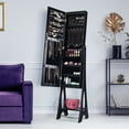 thumbnail image 4 of Costway LED Jewelry Cabinet Armoire Organizer Mirrored Standing w/ Bevel Edge Mirror, 4 of 10
