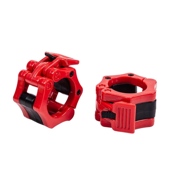 Olympic Barbell Clamps Bar Clips: Quick Release Barbell Collars - 2inch Weight Bar Clamp for Workout Weightlifting One Pair Red