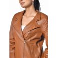 thumbnail image 3 of Ladies Cross Zip Leather Moto Jacket, 3 of 8