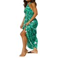 thumbnail image 3 of Femmes Été Crossover Licol Cou Sans Manches Plaid Coupé Dos Flowy une Ligne Maxi Robe Rose XL, 3 of 7