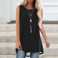 thumbnail image 2 of Timegard Womens Long Tank Tops Round Neck Sleeveless Solid Color Casual Loose Top Basic Tshirts Blouse, 2 of 6