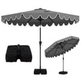 thumbnail image 1 of Costway Parasol de Patio 10 Pi avec Base Lestée, Sacs de Sable, Inclinaison à Bouton-Poussoir et Manivelle Gris, 1 of 10