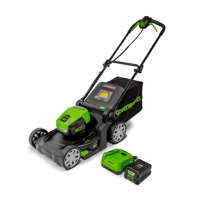 Greenworks 80V 17" Brushless Cordless Push Lawn Mower, 2.0 Ah Battery and Charger Included [75+ Compatible Tools]