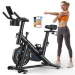 MERACH Vélo d'exercice magnétique maison Stationary Bike avec application gratuite Cyclisme intérieur silencieux avec 270lbs Poids Capacité Rack Dumbbell