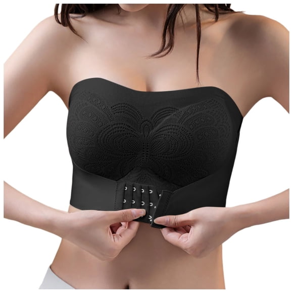 adviicd Soutien-Gorge à Armatures Gainant pour Femme, Soutien-Gorge T-shirt Confort Révolution, Soutien-Gorge à Fermeture devant Couvrance Totale Rehausseur pour Femmes (Noir,5TG)