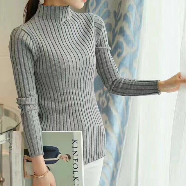 MesaSe Pull à Col Roulé Slim à Manches Longues pour Femmes