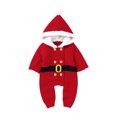 thumbnail image 1 of Honganda Bébé Noël à Capuche Romper avec Double-Breasted, Boule de Fourrure, 1 of 9