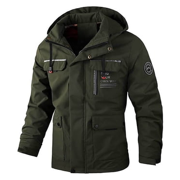 Ketyyh-chn99 Manteau d'Hiver pour Hommes 2024 Mode Automne Blouson Bomber pour Homme avec Poches Manteau à Capuche pour Homme d'Extérieur Couleur Unie Manches Longues Fermeture Éclair Multi-Poches Manteau d'Automne pour Homme AG,TG