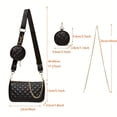 thumbnail image 3 of Small Quilted Crossbody Bag for Women - Stylish Shoulder Side Handbag with Detachable Coin Purse, Chain Strap, and Chic Design - Perfect for Daily Use, Travel, and Night Out, 3 of 6