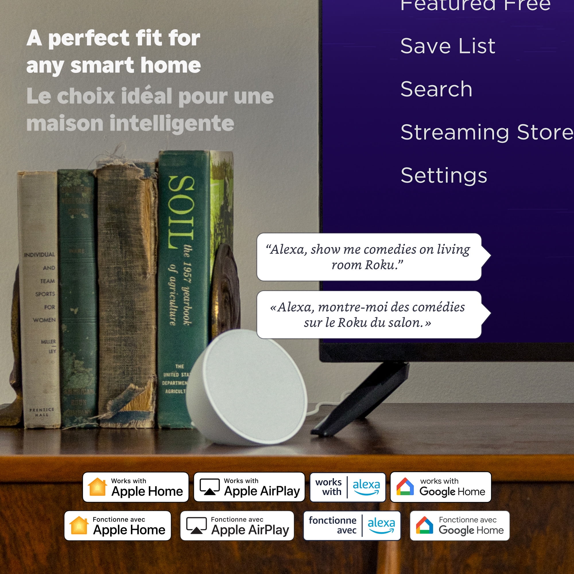 Roku® Streaming Stick Plus 2025 – 4K and HDR Roku Streaming Device for TV with Voice Remote – Free and live TV