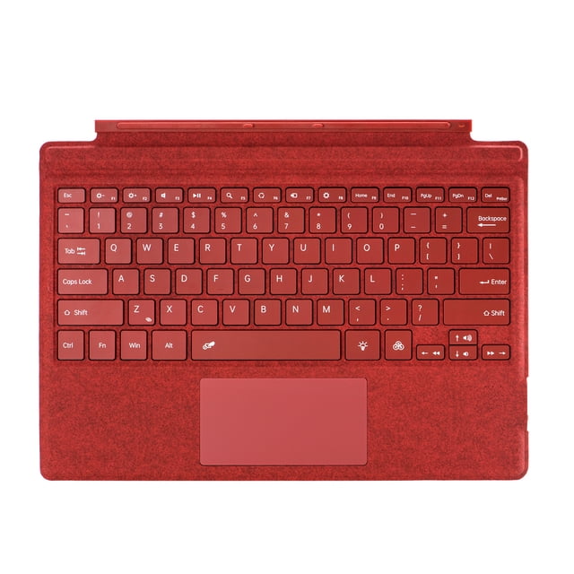 Colorful Backlit Magnetic Bluetooth Keyboard for Microsoft Surface Pro - Red, Enhanced Typing Experience with 10m Range and Type-C Charging