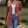 thumbnail image 2 of Yuyuzo Women's Cardigan 2025 Fall Casual Button down Sweaters Open Front Ribbed Knit Sweater Coat with Pockets, 2 of 5