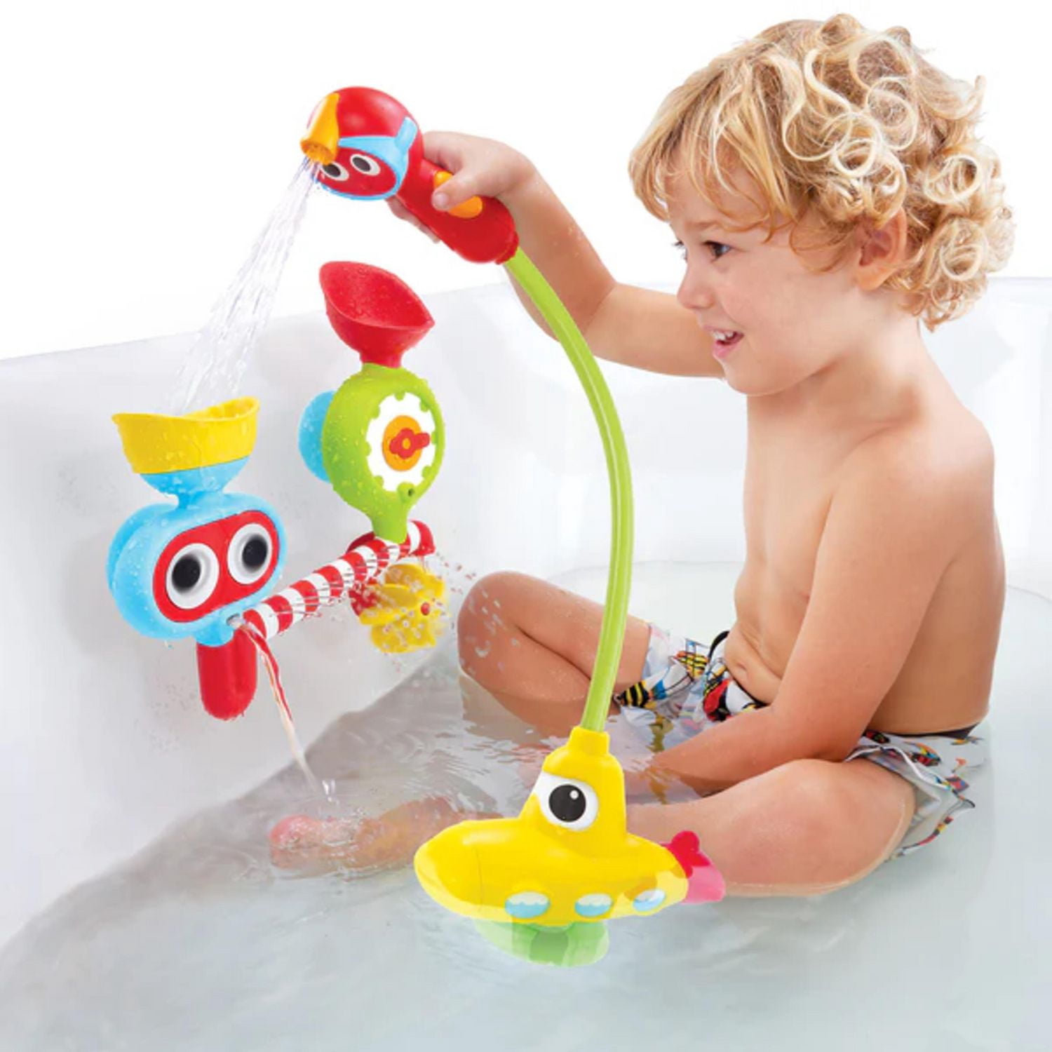 Yookidoo Bath Toy - Submarine Spray Station - Battery Operated Water Pump with Hand Shower for Bathtime Play - Generates Magical Effects