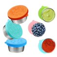 thumbnail image 2 of XmhyTop Ensemble de 3 Contenants pour Vinaigrette, Contenants à Trempette en Acier Inoxydable de 1,7 oz Étanches avec Couvercles, Mini Contenants à Sauce Réutilisables (Bleu), 2 of 5