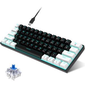 Riwcyla V900 Clavier mécanique 61,key Gaming Keyboard High, quality Blue Switches Durable et Compact Design Divers Modes Ergonomie et Utilisateur, centrés sur Windows OS Linux et plus