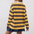 thumbnail image 5 of HAiming Womens Striped Tops Long Sleeve Lapel Collar Pullover Color Block Casual Blouses Fall Trendy Clothes, 5 of 5