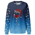 thumbnail image 4 of Chandail pour Femmes, Hauts à Bande « Merry Bottom », Femmes, Imprimé de Noël, Col Rond, Veste à Fermeture Éclair Asymétrique, Femmes, Col Rond, Coupe Ajustée, Chandails à Enfiler, Convient, Manches Longues, Chandails d'Entraînement, Blouse Ample, 4 of 4