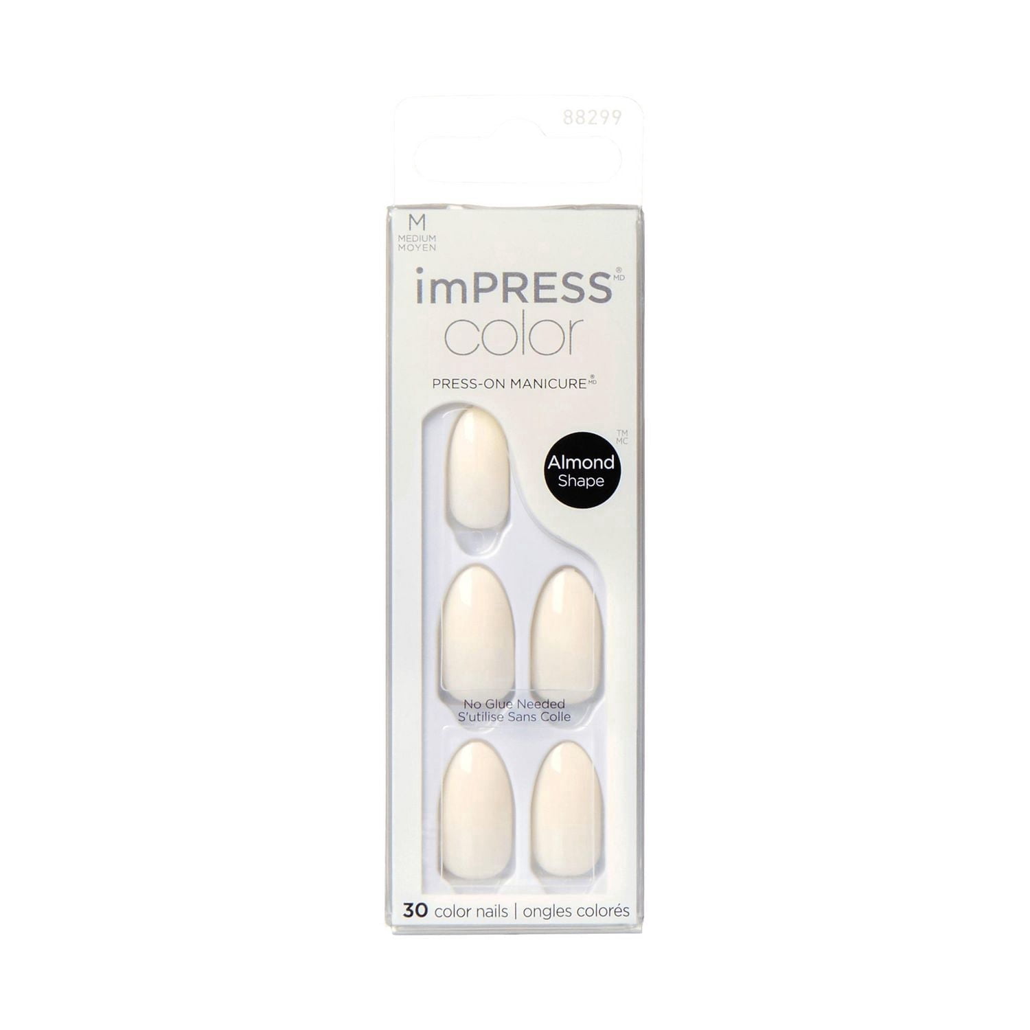 KISS ImPRESS Color - Faux Ongles, Forme Cercueil Moyen