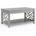 thumbnail image 1 of Alaterre Coventry Table Basse en Bois, Design Polyvalent avec Détails Ouverts et Rangement Supplémentaire, Forme Carrée, Gris, 1 of 5