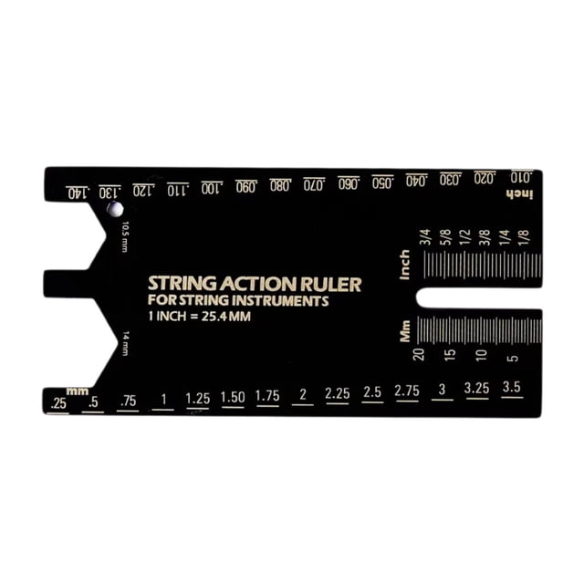 Xuanheng Stainless Steel Strings Action Ruler Guitar Setup Gauge for Maintenance Banjo Black A