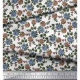 thumbnail image 3 of Soimoi Poly Georgette Fabric Leaves & Floral Block Print Fabric by The Yard 42 Inch Wide, 3 of 3