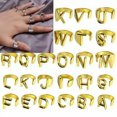 thumbnail image 3 of EIGTHTAIL Bague Ajustable Mode Initiale Alphabet Lettre A-Z Bagues pour Femmes Bijoux-Argent C, 3 of 9